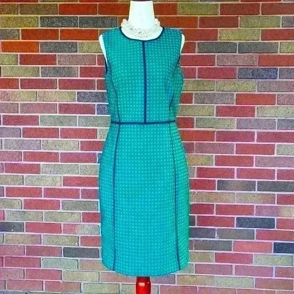 J crew green with small dot flowers dress size 4 - Picture 3 of 17